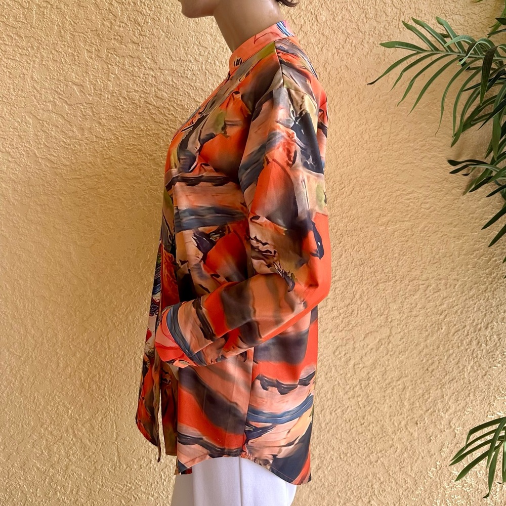 NORACORA orange and multi color blouse - Picture 6 of 10